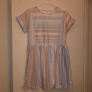 Small short sleeve pastel striped dress